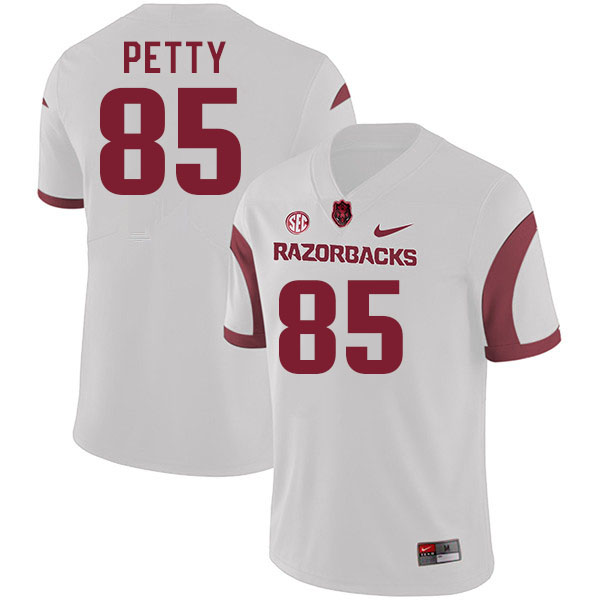 Men #85 Jace Petty Arkansas Razorback College Football Jerseys Stitched Sale-White